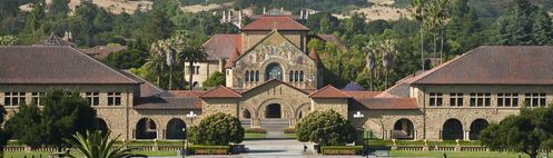 Stanford campus, front entrance, Quad, Memorial Church.