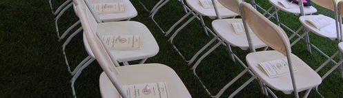 commencement chairs with program
